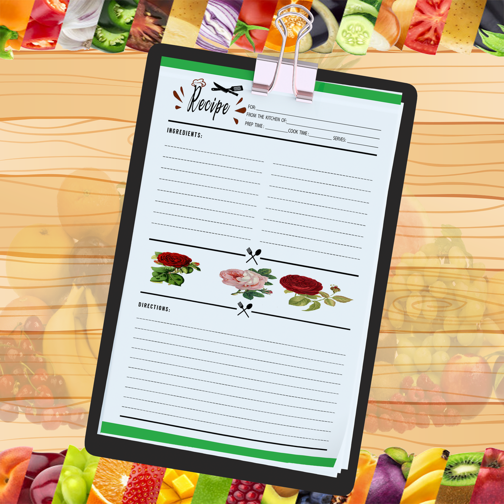 Recipe printable, Recipe Template, Recipe planner, Cookbook - Printable Planners